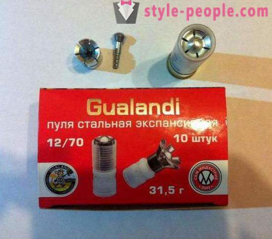 12 kaliber kulor Gualandi: beskrivning. bullet vildsvin