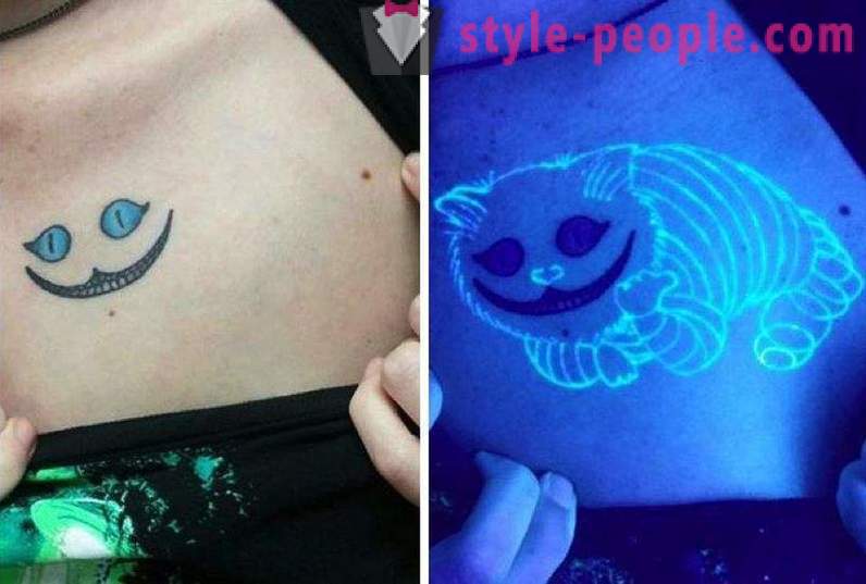 Tatueringar som är synliga endast under ultraviolett ljus