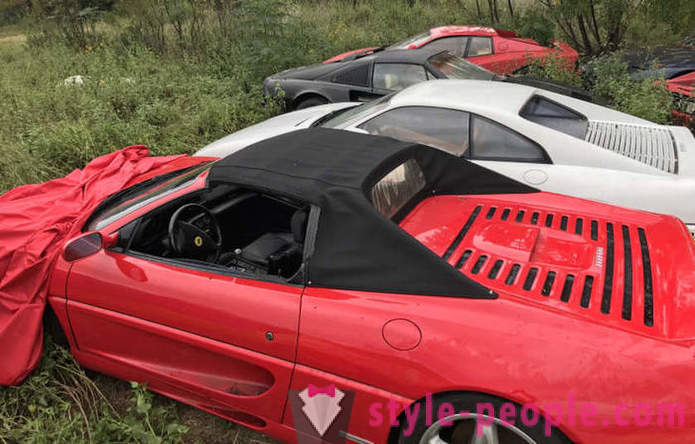 I USA hittade vi ett fält med övergivna bilar Ferrari