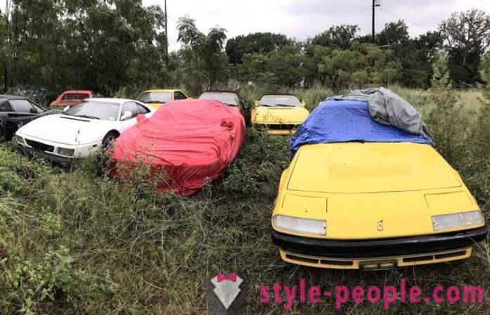 I USA hittade vi ett fält med övergivna bilar Ferrari