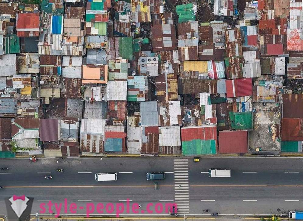 Slum Manila fågelperspektiv
