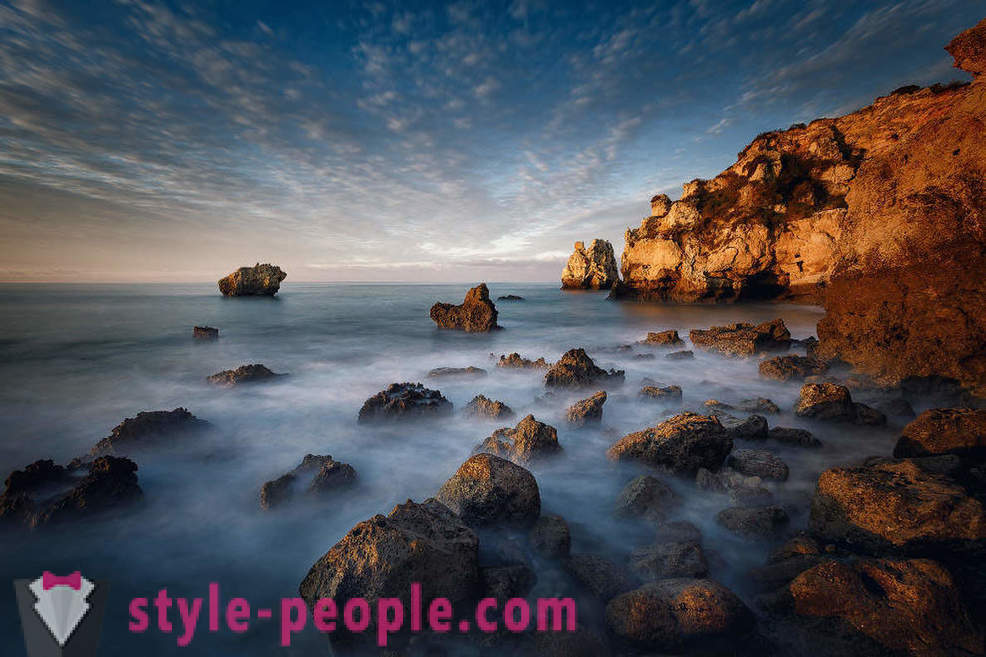 Portugal Algarve soliga eller gråa moln ocean