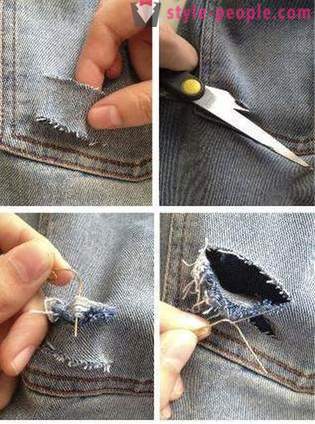 Designer sak med sina egna händer, eller hur vacker trasiga jeans